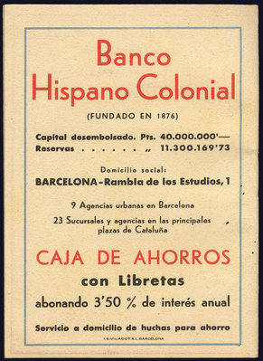 Felicitación del Cartero - 1934 librillo - dors