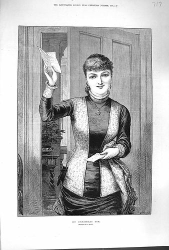 1879 My Christmas Box Young Woman Letter Hunt Fine Art.jpg