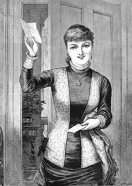 1879 My Christmas Box Young Woman Letter Hunt Fine Art det.jpg
