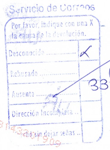 Marca de devolución. Alcoy. Servicio de Correos. 2012-11-16.jpg