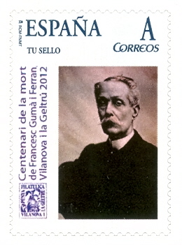Sello personalizado. Vilanova i la Geltrú. 2012. Centenari de la mort de Francesc Gumà i Ferran.jpg
