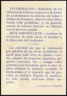 Felicitación Navidad - 1946 Madrid -dors