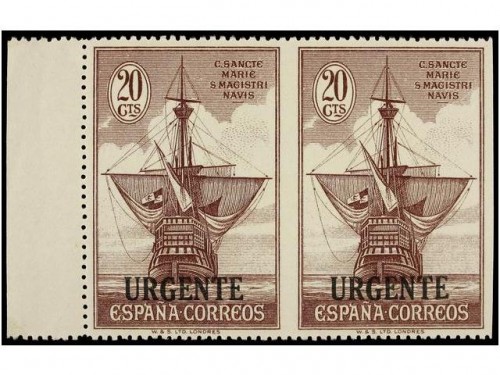 Ed.546sv. 20 cts. lila. Pareja SIN DENTAR VERTICALMENTE en dos de los tres márgenes. Perforaciones de origen privado.jpg