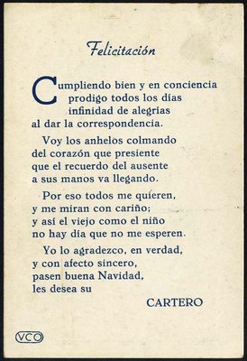 Felicitación Navidad - 1946 - dors