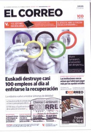 Portada de &quot;El Correo&quot; actual