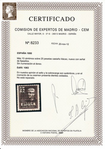 1083 ofertado 20/01/2013 certificado de otro sello auténtico