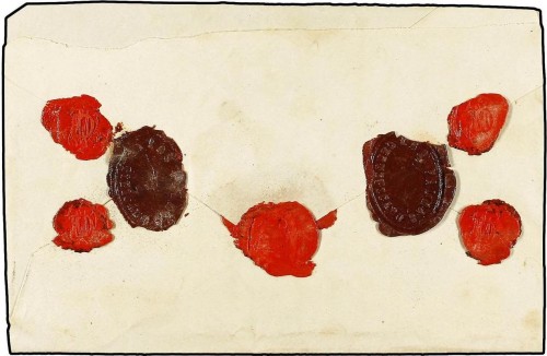 New 1882. LAS PALMAS A SANTA CRUZ. 15 cts. naranja, 25 cts. gris (3) y 75 cts. CCERTIFICADA número de registro y toma de razón en anv., y recibí manuscrito rev. circulado en las Islas Canaria rev.jpg