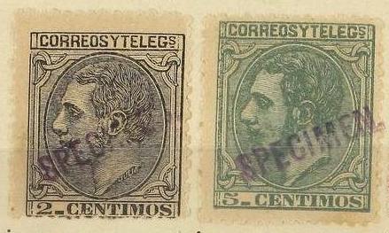 New habilitación SPECIMEN en violeta aplicada en África del Sur (Natal Post Office). Excepcional y ÚNICA EXISTENTE. Cert. B.P.A. (Autenticidad y origen) det1a.jpg
