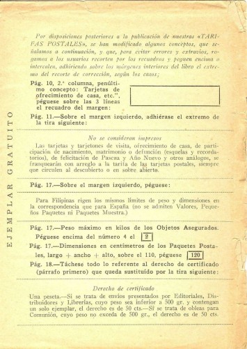 Tarifas Postales. López Prados. Julio 1954. Adenda. Baja.jpg