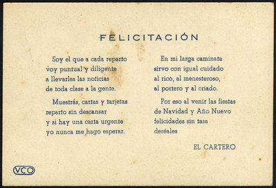Felicitación Navidad - 1950 - dors
