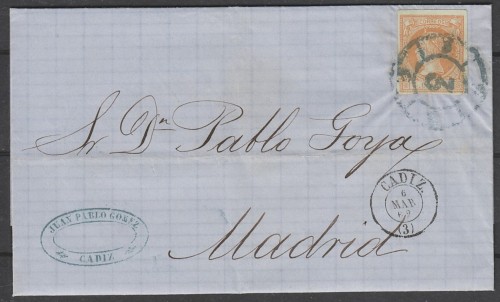 Rueda azul de Cádiz 6/03/1862