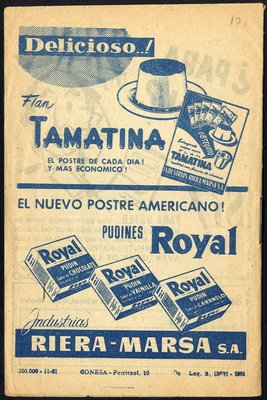Felicitación Navidad - 1961 librillo - dors