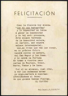 Felicitación Navidad - 19666 circa - dors