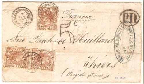 (02.07.1867) 2º dia de circulación - Carta a Thiers (Francia).jpg