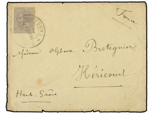 MOROCCO SPANISH DOMINION. Ed.204. 1887. TANGER a FRANCE. 25 cts. gris, mat. CORREO ESPAÑOL-TANGER.jpg
