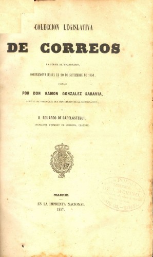 Colección Legislativa de Correos. 1857. Baja.jpg
