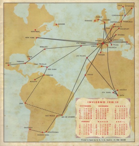 IB Iberia 1958 2 mapa rutas routes mundo world.JPG