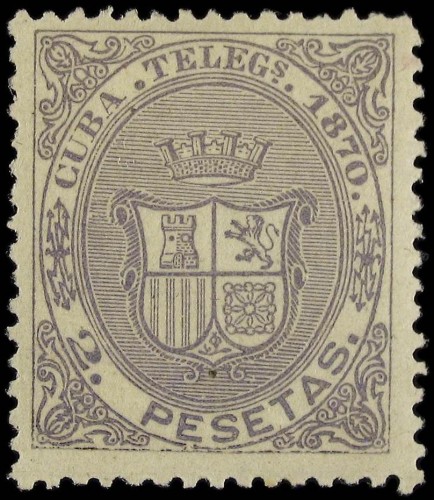 Ed.T-13. 2 pts. lila gris. TELÉGRAFOS. PIEZA DE LUJO. Cert. COMEX..jpg