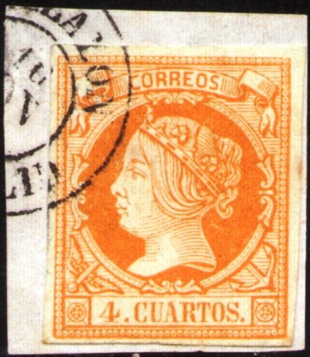 02-103 1860 edifil 5e usado villalón valladolid sobre fragmento.jpg