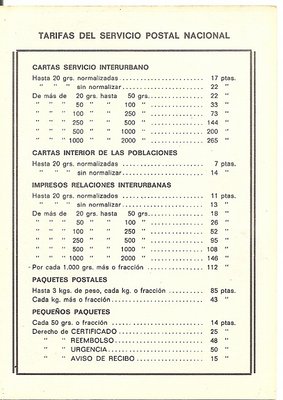 reverso, en que año valia 17 pesetas mandar una carta?, asi sabriamos de que año es.