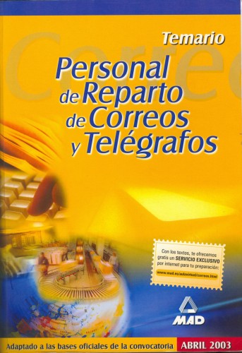 Personal de Reparto de Correos y Telégrafos. Temario. 2003. Baja.jpg