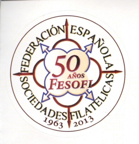 Fesofi. 50 Aniversario. Pegatina redonda. Anverso.jpg