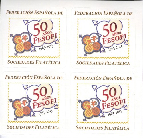 Fesofi. 50 Aniversario. Pegatina cuadrada sin dentar. Bloque. Baja.jpg