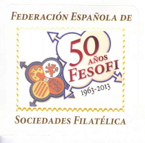 Fesofi. 50 Aniversario. Pegatina cuadrada sin dentar. Anverso.jpg