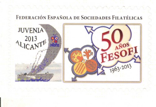 Fesofi. 50 Aniversario. Pegatina rectangular. Juvenia 2013. Anverso.jpg