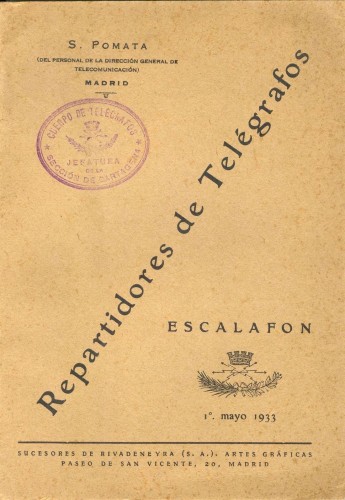 Repartidores de Telégrafos. S. Pomata. 1.º mayo 1933. Baja.jpg