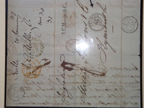 Dorso de la carta con la marca manuscrita