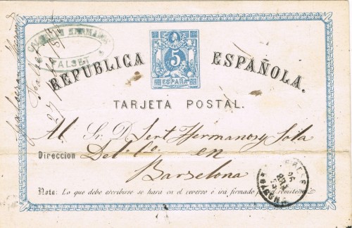 Entero postal de 1875