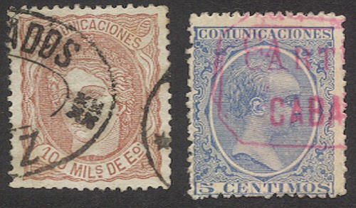 Certificado de Cadiz y cartería del Cabañal (Valencia)
