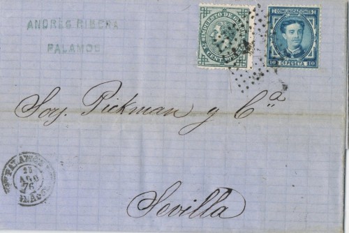 Carta Palamos con num 175 y 183