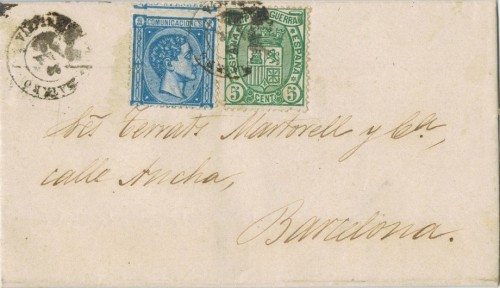 Carta Mataró con num 164 y 154