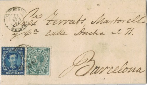 Carta Mataró con num 175 y 183