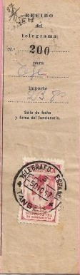 sellos benéficos de Tánger, usados sobre recibos de telegramas de los años 1958.jpg