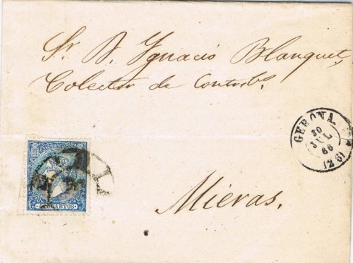 Carta GERONA con num 81
