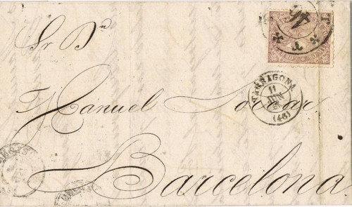 Carta TARRAGONA num 96. Carreta modificada<br />Fechador tipo III