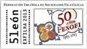 Fesofi. 50.º Aniversario. Exfilna 2013. Pegatina 2.jpg