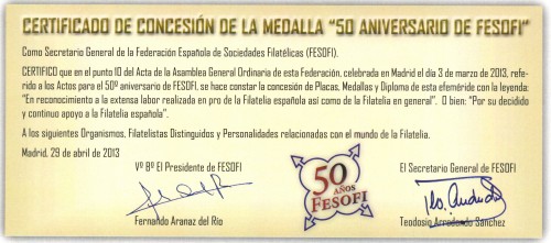 Fesofi. 50.º Aniversario. Certificado de concesión. Baja.jpg