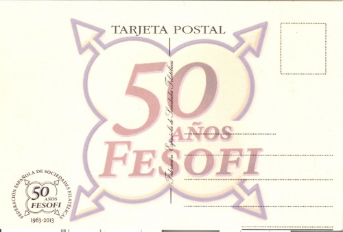 Fesofi. 50.º Aniversario. Tarjeta  postal. Reverso. Real. Baja.jpg