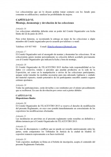 San Fernando de Henares. 2013. Filacentro 2013. Reglamento 5.jpg