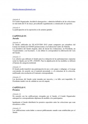 San Fernando de Henares. 2013. Filacentro 2013. Reglamento 4.jpg