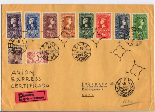 1950 Carta ed 1075-82 a Berna del.jpg