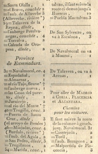 Casatejada. Itineraire des Routes. 1805. Caminos de Extremadura 2. Baja.jpg