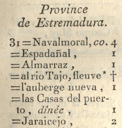Casatejada. Itineraire des Routes. 1805. Caminos de Extremadura. Detalle 1.jpg
