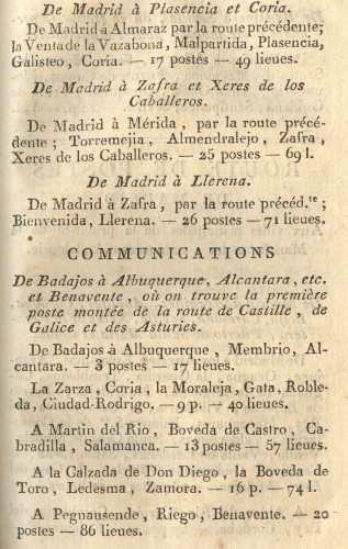 Casatejada. Itineraire des Routes. 1805. Routes des Postes a Extremadura 2. Baja.jpg