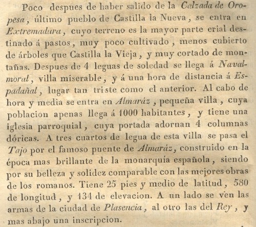 Casatejada. Itinerario Descriptivo. Mariano de Cabrerizo. 1826. Ruta a Trujillo. Descripción. Baja.jpg