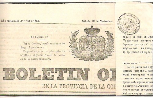 1864.De La Coruña.4 Cts(De Real).
